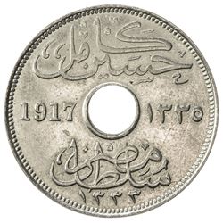 EGYPT: Hussein Kamil, 1914-1917, copper-nickel 10 milliemes (5.72g), Kings Norton, 1917/AH1335-(KN).