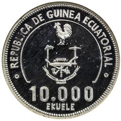 EQUATORIAL GUINEA: Republic, AR 10,000 ekuele, ND (1979). NGC PF69