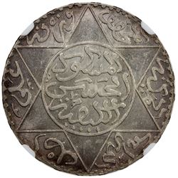 MOROCCO: Moulay al-Hasan, 1873-1894, AR 5 dirhams, Paris, AH1309. NGC MS63