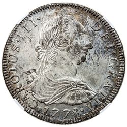 BOLIVIA: Carlos III, 1759-1788, AR 8 reales, 1778-PTS. NGC MS62