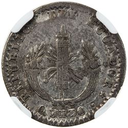 ECUADOR: Republic, AR real, Quito, 1836. NGC VF25
