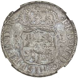PERU: Fernando VI, 1746-1759, AR 2 reales, 1757-LM. NGC AU55
