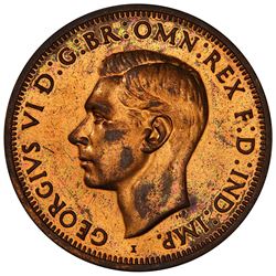 AUSTRALIA: George VI, 1936-1952, AE penny, 1943-I. PCGS PF61