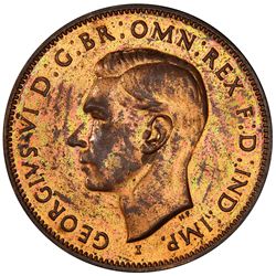AUSTRALIA: George VI, 1936-1952, AE halfpenny, 1942-I. PCGS PF60