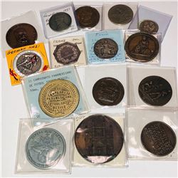 WORLDWIDE: LOT of 15 medals and tokens