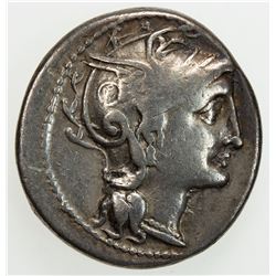 ROMAN REPUBLIC: C. Claudius Pulcher, 110-109 BC, AR denarius (3.84g), Rome, 110-109 BC. F