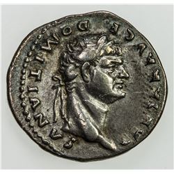ROMAN EMPIRE: Domitian, 81-96 AD, AR denarius (3.47g), Rome. VF