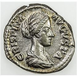 ROMAN EMPIRE: Crispina, wife of Commodus, AR denarius (3.55g), Rome, 178-182. EF