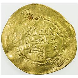 ABBASID: al-Qahir, 932-934, AV dinar (4.18g) (Ham)adan, AH321. VF-EF