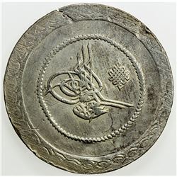 TURKEY: Mahmud II, 1808-1839, AR 5 kurush (24.84g), Kostantiniye, AH1223 year 10. EF