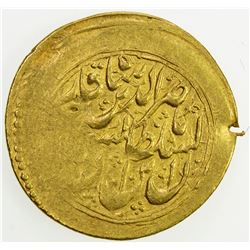 QAJAR: Nasir al-Din Shah, 1848-1896, AV toman (3.45g), Rasht, DM. VF