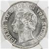 Image 1 : SAXONY: Johann, 1854-1873, AR 1/6 thaler, 1863-B. NGC MS64