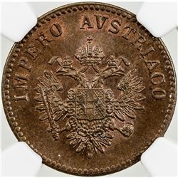 LOMBARDY-VENETIA: Franz Josef, 1848-1866, AE 5 centesimi, Venice, 1852-V