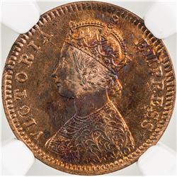 BRITISH INDIA: Victoria, Empress, 1876-1901, AE 1/12 anna, 1901(c)