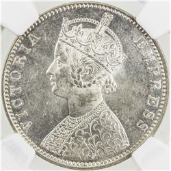 BRITISH INDIA: Victoria, Empress, 1876-1901, AR rupee, 1901-B. NGC MS62