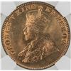 Image 1 : BRITISH INDIA: George V, 1910-1936, AE 1/4 anna, 1926(b). NGC MS65