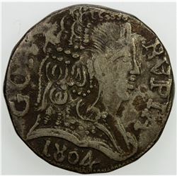 GOA: Joao, as regent, 1799-1816, AR rupia, 1804. VF