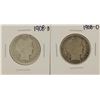 Lot of 1908-D & 1908-O Barber Half Dollar Coins