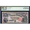 Image 1 : NONE FINER 1880 $10 Jackass Legal Tender Note Fr.111 PCGS Superb Gem New 67PPQ
