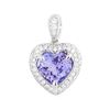 18KT White Gold 1.78 ctw Tanzanite and Diamond Pendant