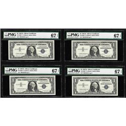 Lot of (4) 1957A $1 Silver Certificate STAR Notes PMG Superb Gem Uncirculated 67