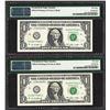 Image 2 : (2) Consec. 2009 $1 Federal Reserve Notes Offset Printing ERROR PMG Choice AU 58