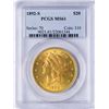1892-S $20 Liberty Head Double Eagle Gold Coin PCGS MS61