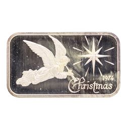 1974 Christmas Madison Mint 1 oz .999 Fine Silver Art Bar