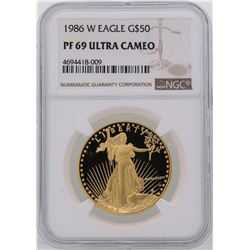 1986-W $50 American Gold Eagle Coin NGC PF69 Ultra Cameo