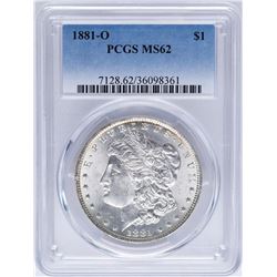 1881-O $1 Morgan Silver Dollar Coin PCGS MS62