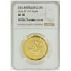 2001 $100 Australia Year of the Snake Gold Coin NGC MS70