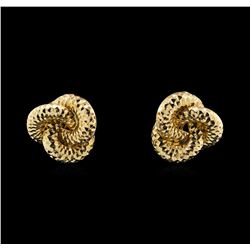 14KT Yellow Gold Diamond Cut Interlocking Circle Earrings