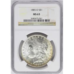 1885-O $1 Morgan Silver Dollar Coin NGC MS63 Nice Toning