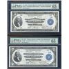Image 1 : MATCHING Serial Number Pair of 1918 $1/$2 Federal Reserve Bank Notes PMG Gem Unc