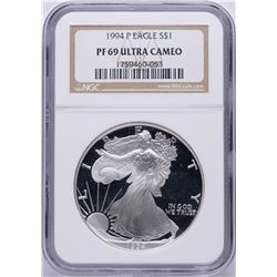 1994 $1 American Silver Eagle Coin NGC PF69 Ultra Cameo