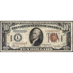 1934A $10 Federal Reserve WWII Emergency Hawaii Note