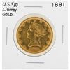Image 1 : 1881 $10 Liberty Head Eagle Gold Coin