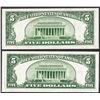 Image 2 : Lot of 1928E & 1928F $5 Legal Tender Notes
