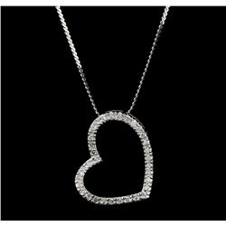 14KT White Gold 0.35 ctw Diamond Pendant with Chain