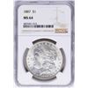 Image 1 : 1887 $1 Morgan Silver Dollar Coin NGC MS64