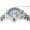 Image 6 : Rolex Ladies Stainless Steel MOP Emerald & Diamond Datejust Wristwatch
