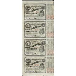 Uncut Sheet of (4) State of Louisiana Baby Bond Obsolete Notes