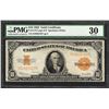 Image 1 : 1922 $10 Gold Certificate Note Fr.1173 Large S/N PMG Very Fine 30
