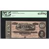 Image 1 : 1864 $10 Confederate States of America Note T-68 PCGS New 61PPQ