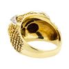 Image 3 : 14KT Yellow Gold 0.65 ctw Tiger's Eye and Diamond Owl Motif Ring