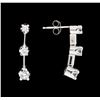 Image 2 : 14KT White Gold 0.50 ctw Diamond Dangle Earrings