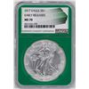 Image 1 : 2017 $1 American Silver Eagle Coin NGC MS70 Early Releases Green Core