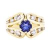 Image 2 : 14KT Yellow Gold 0.83 ctw Sapphire and Diamond Ring