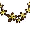 Flower Hand Painted Necklace - Gold Plated