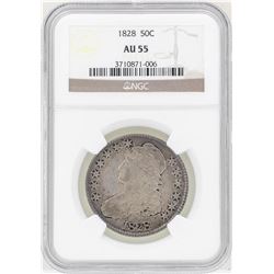 1828 Capped Bust Half Dollar Coin NGC AU55